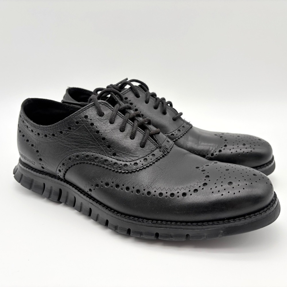 Cole Haan Zerogrand Wingtip Oxford Mens Size 9M Black Leather Lace Up